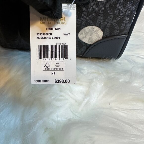 NWT Michael Kors Thompson Extra-Small Polka Dot Signature Logo Satchel - Picture 5 of 8